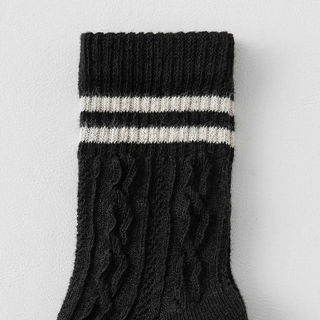 Pack of 6 Boys Multicolour Cable Knit Calf Length Socks Socks