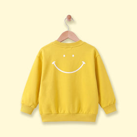 Boys Yellow Typography Print Long Sleeve Sweatshirt Sweatshirts & Hoodies
