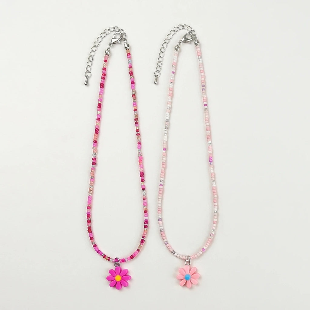 Pack Of 2 Girls Multicolour Floral Bead Necklace Sets Necklace and Chains Multicolor Onesize