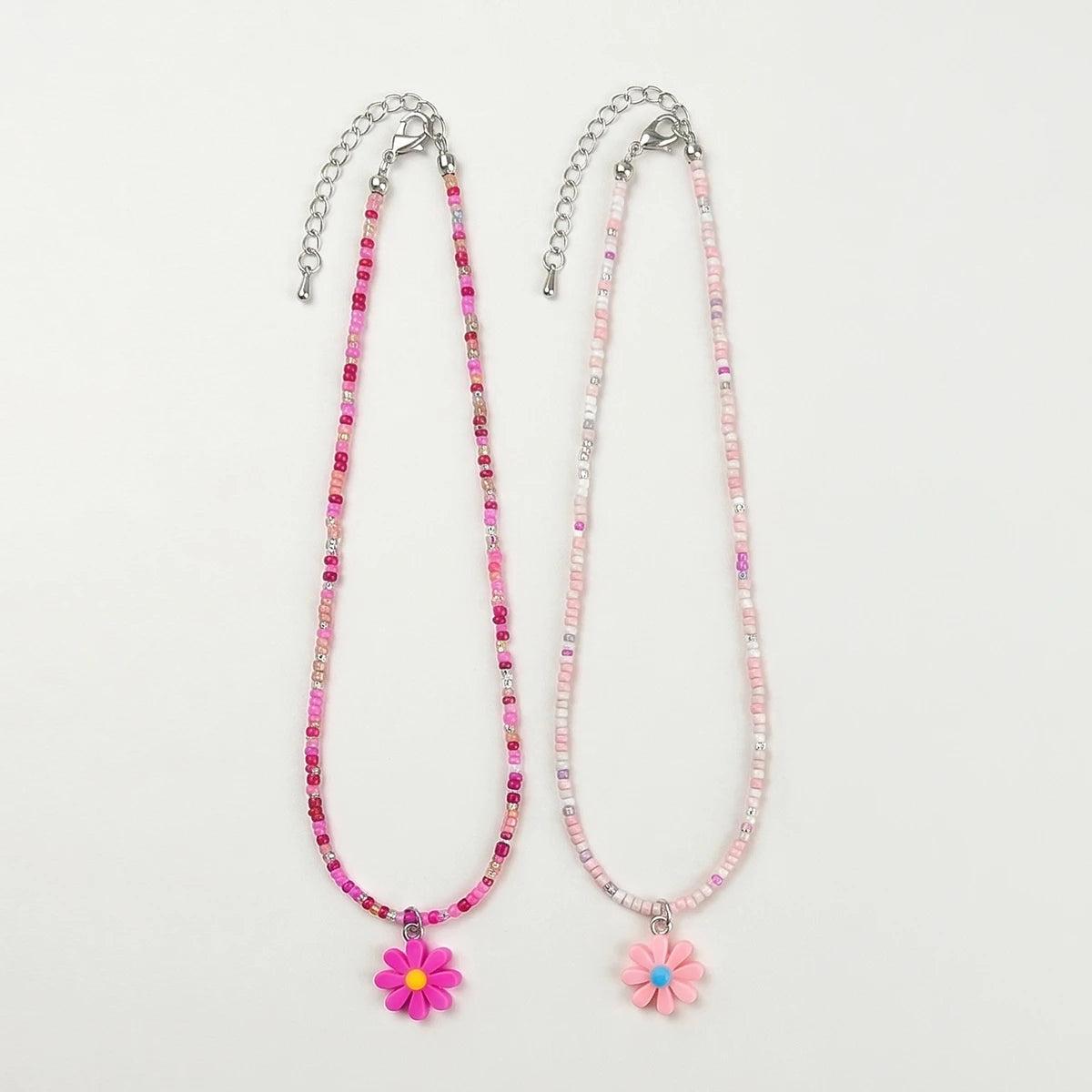 Pack Of 2 Girls Multicolour Floral Bead Necklace Sets Necklace and Chains Multicolor Onesize