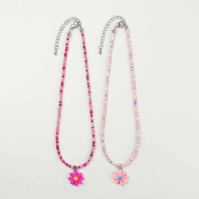 Pack Of 2 Girls Multicolour Floral Bead Necklace Sets Necklace and Chains Multicolor Onesize