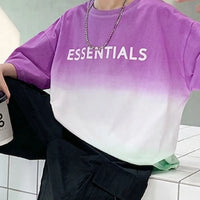 Boys Purple Ombre Print T-Shirt With Shorts Sets Sets