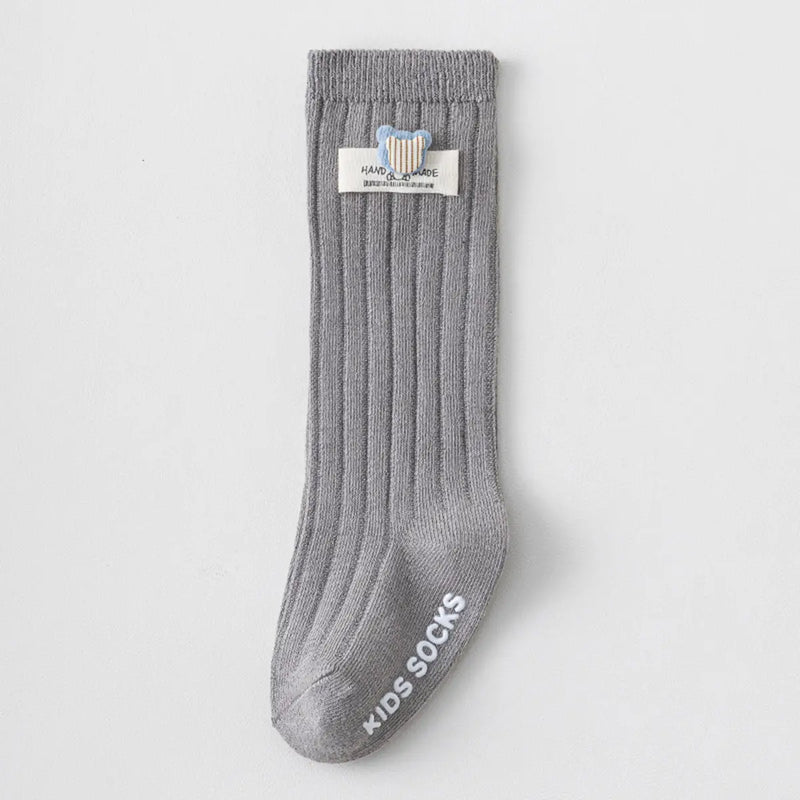 Pack of 6 Boys Multicolour Bear Applique Calf Length Cotton Socks Socks