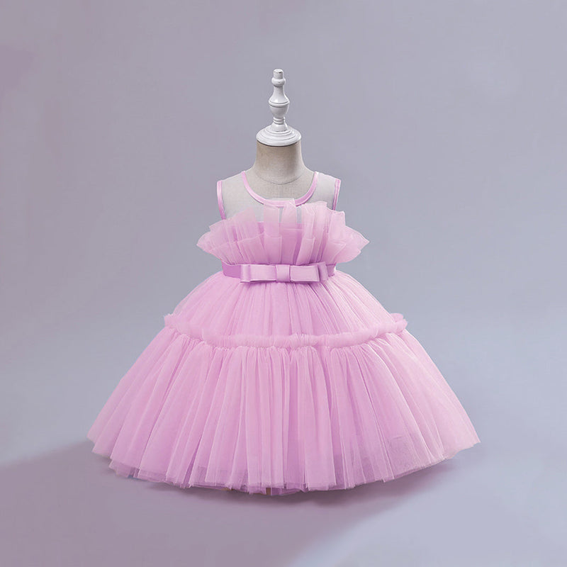 Girls Sleeveless Fit & Flare Party Dress Party Dresses Pink 1-2 Y 
