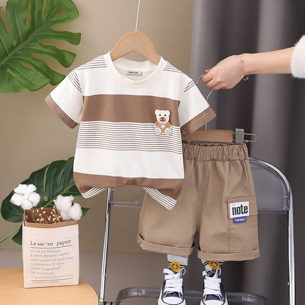 Boys Striped T-shirt with Shorts Set