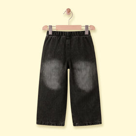 Girls Black Distressed Relaxed Fit Jeans Pants