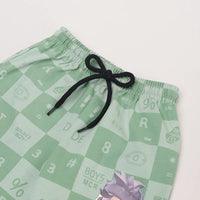 Boys Green Check Graphic T-Shirt With Elasticated Shorts Sets Sets