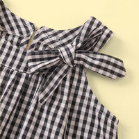 Girls Black Checked Sleeveless Top With Skirt Sets 2 pc. Sets