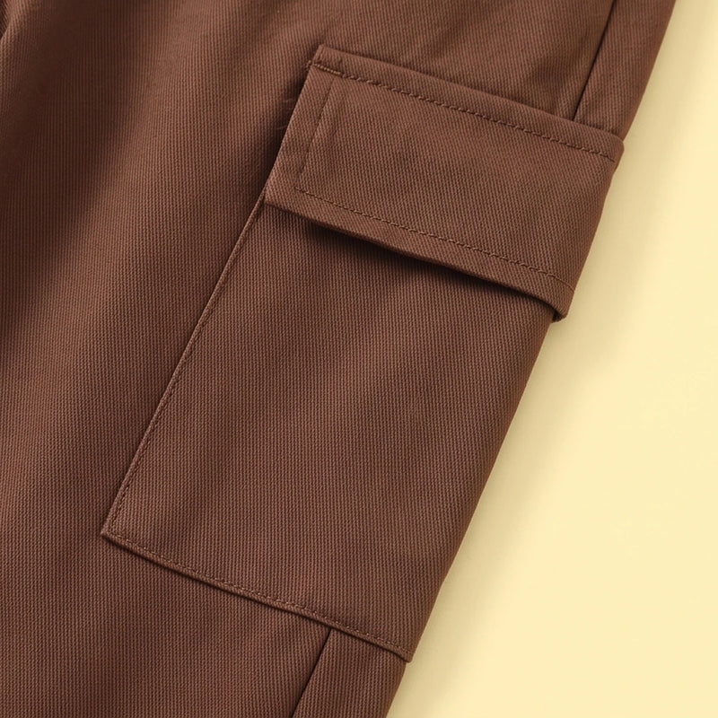 Boys Brown Vest & Pants With Hoodie Sets 3 pc. Sets
