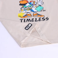 Boys Beige Graphic Short Sleeve T-Shirt With Elasticated Cargo Shorts Sets Sets