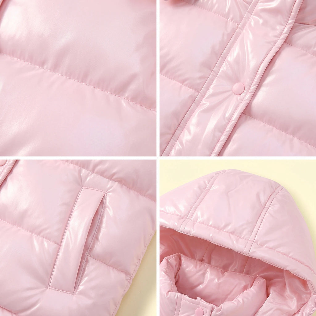 Girls Off White Sleeveless Hooded Puffer Jacket Coats & Jackets