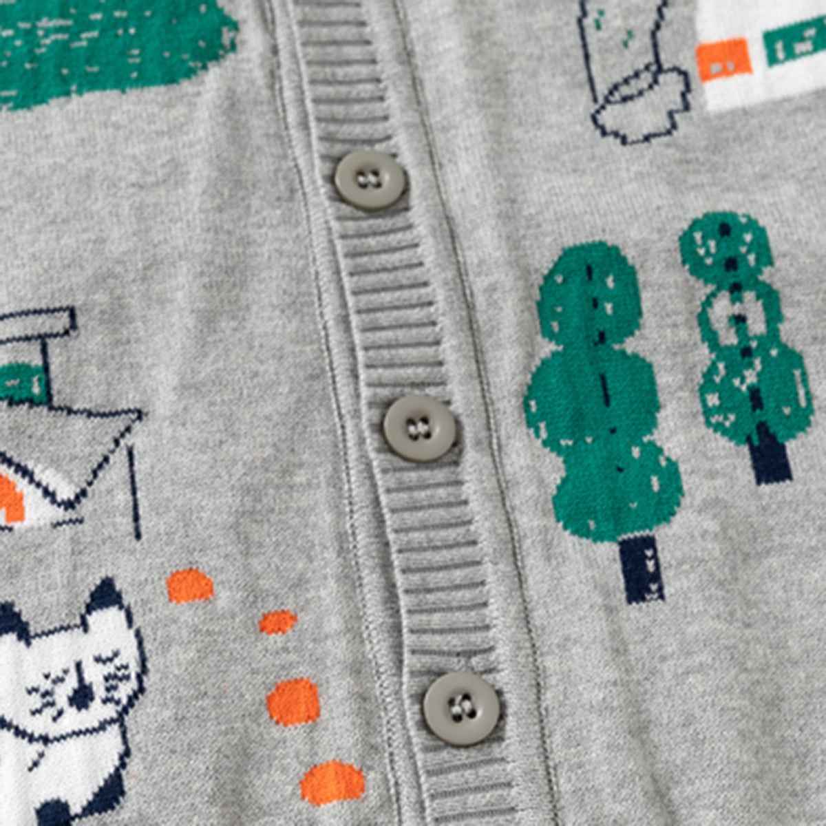 Boys Grey Self-Design Cardigan Sweaters & Cardigans
