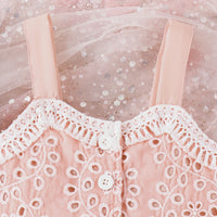 Girls Pink Eyelet Embroidered Sleeveless Top With Shorts Sets 2 pc. Sets