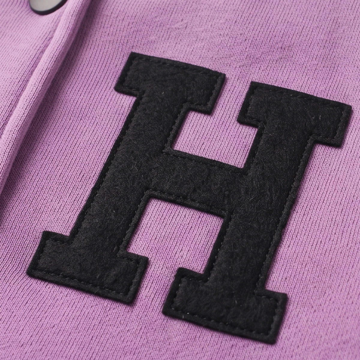 Girls Lavender Typographic Long Sleeve Varsity Jacket Coats & Jackets