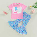 Girls Mermaid Printed T-Shirt With Pants Set 2 pc. Sets Blue 1-2 Y 