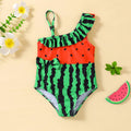 Girls Green Watermelon Printed Swimwear Bodysuit Beachwear Green 1-2 Y