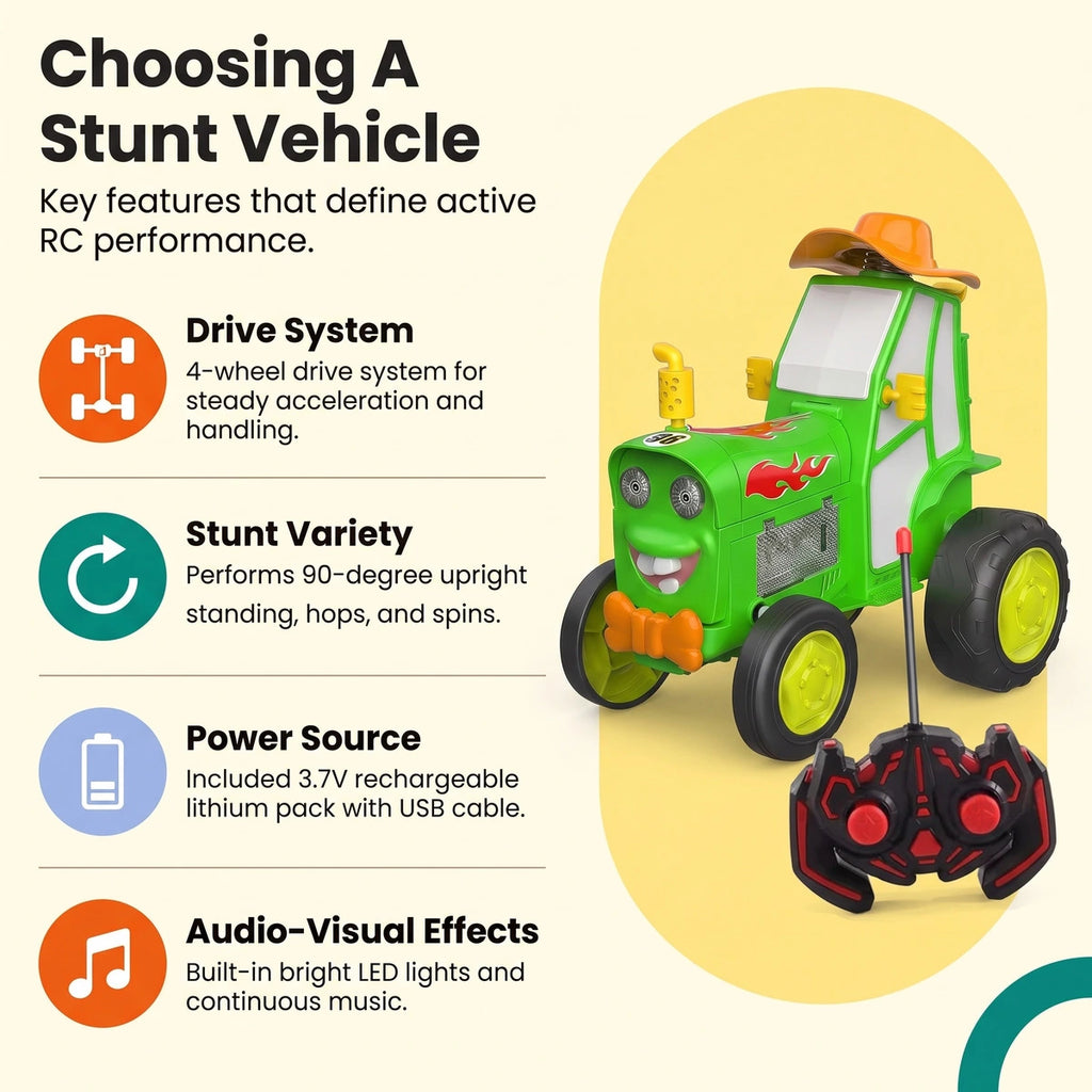 Remote Control Jumping Tractor Toy for Kids 3 Years Plus Trending Accessories