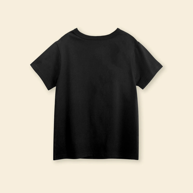 Boys Black Graphic Cartoon Printed Short Sleeves T-Shirt Tshirts