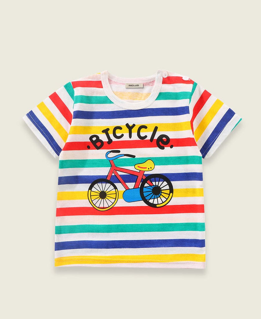Boys All Over Printed Round Neck T-shirts