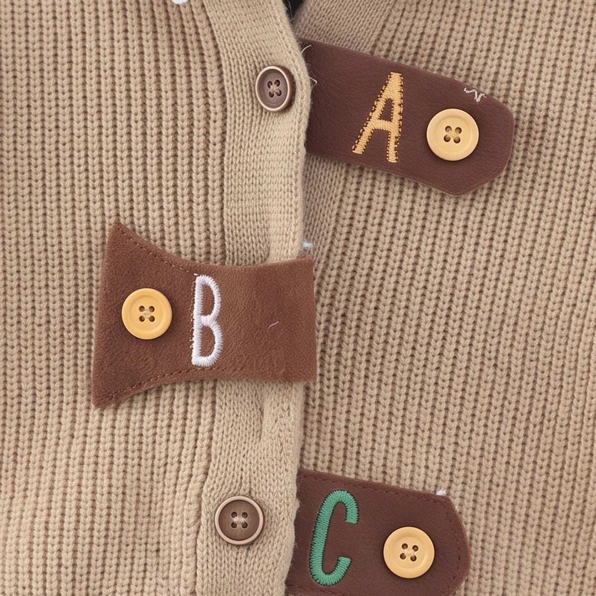 Boys light brown sweater vest with shirt and pants set