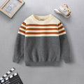 Boys Multicolor Regular Sweater With Self-Design Stripe Patterns Sweaters & Cardigans Multicolor 2-3 Y