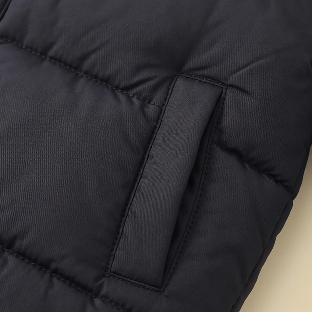 Boys Black Bear Ear On Hood Zip-up Puffer Jacket Coats & Jackets