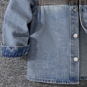 Boys Blue Typography Long Sleeve Denim Shirt Shirts