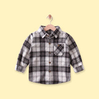 Boys Black Checked Long Sleeve Shirt Shirts Black 1-2 Y