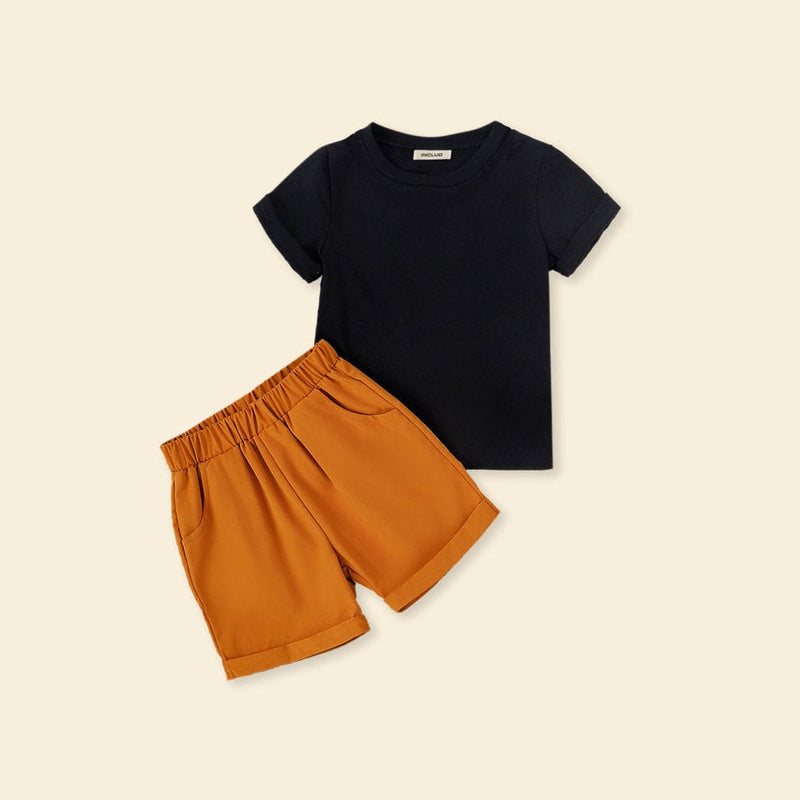 Boys Short Sleeve T-Shirt With Elasticated Shorts 2 pc. Sets   