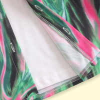 Girls Green Abstract Print Long Sleeve Shirt Shirts