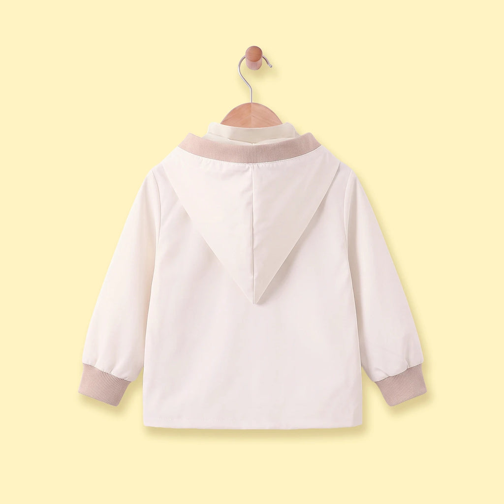 Boys Off White Long Sleeve Hooded Jacket Coats & Jackets