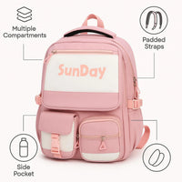 Girls Pink Multi-Pocket School Backpack Trending Accessories