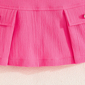 Girls Fuchsia Cross Neck Top With Skirts Sets 2 pc. Sets