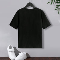 Boys Black Print Graphic Short Sleeves T-Shirt Tshirts