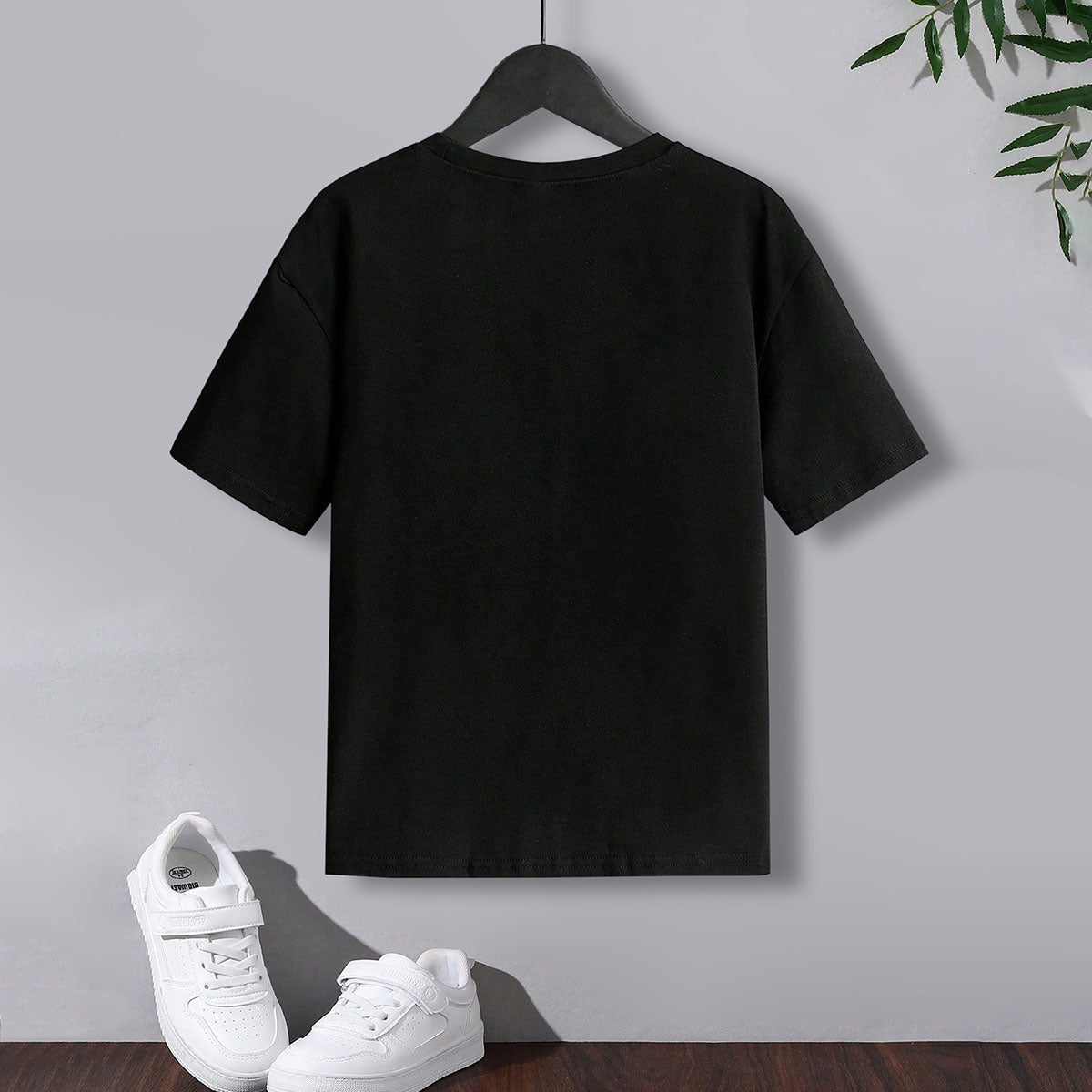 Boys Black Print Graphic Short Sleeves T-Shirt Tshirts