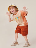 Boys Drop Shoulder Printed Casual T-shirt Tshirts Khaki 1-2 Y 