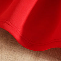 Girls Red Flower Applique Fit & Flare Party Wear Dress Party Dresses
