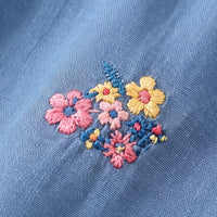 Girls Blue Floral Short Sleeve A-Line Dress Casual Dresses