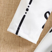 Girls White Bow Printed Long Sleeves Fit & Flare Dress Casual Dresses