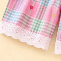 Girls Multicolour Checked Sleeveless Top With Pants Sets 2 pc. Sets