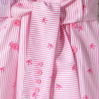 Girls Pink Stripes Short Sleeves Shirt Dress Casual Dresses