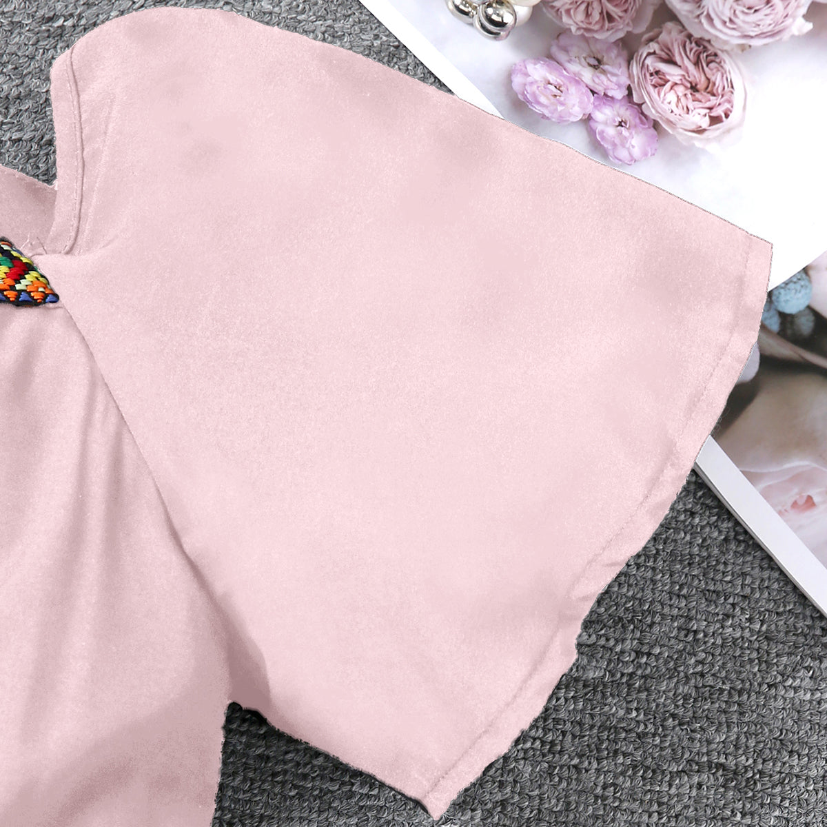 Girls Pink Lace Border Fit & Flare Dress Casual Dresses
