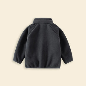 Boys Dark Grey Fleece Zip-up Jacket Coats & Jackets