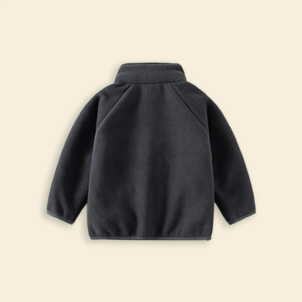 Boys Dark Grey Fleece Zip-up Jacket Coats & Jackets