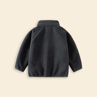 Boys Dark Grey Fleece Zip-up Jacket Coats & Jackets
