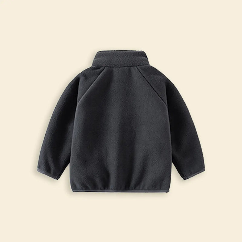 Boys Dark Grey Fleece Zip-up Jacket Coats & Jackets