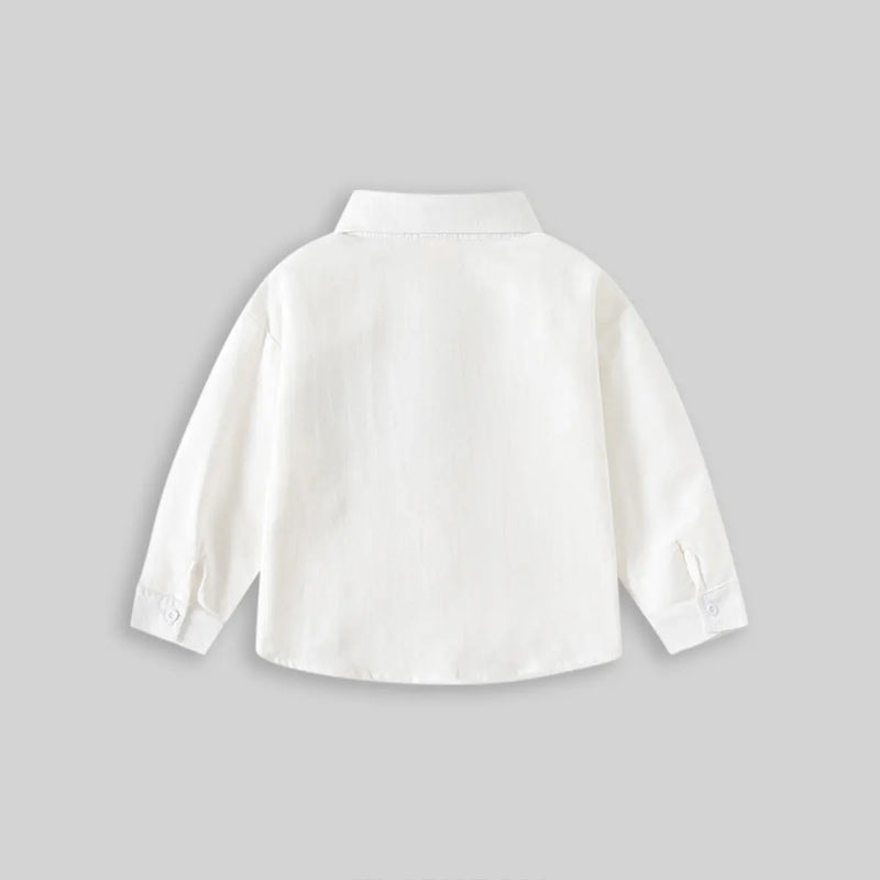 Boys White Shirts With Attached Neck-tie Shirts