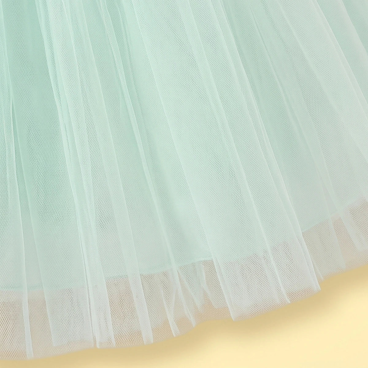 Girls Light Green Floral Applique Fit & Flare Party Dress Party Dresses