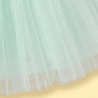 Girls Light Green Floral Applique Fit & Flare Party Dress Party Dresses