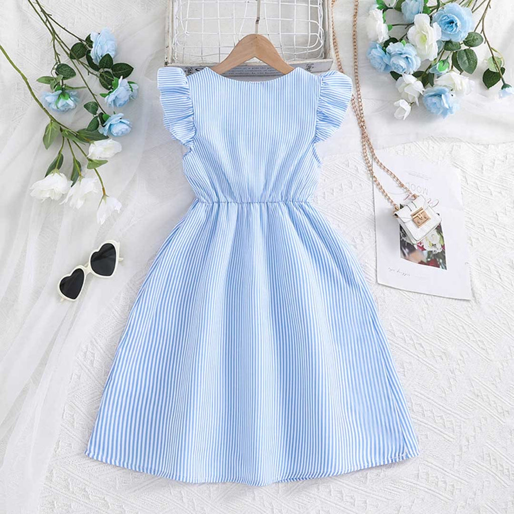 Girls Short Sleeve Fit & Flare Dress Casual Dresses   